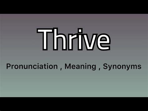 thriving meaning in tagalog